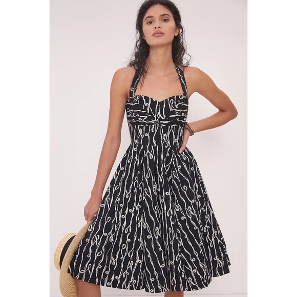 Anthropologie Dresses & Skirts - Anthro Girls from Savoy Cerys Halter Midi Dress Size 6